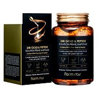 Сыворотка для лица с золотом и пептидами Farmstay 24K Gold & Peptide Solution Prime Ampoule